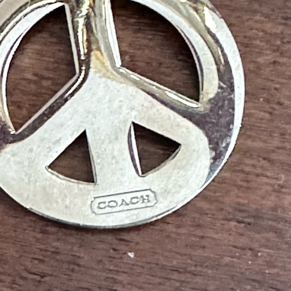 Coach Legacy Stripe Peace Sign Keychain - Picture 5 of 6
